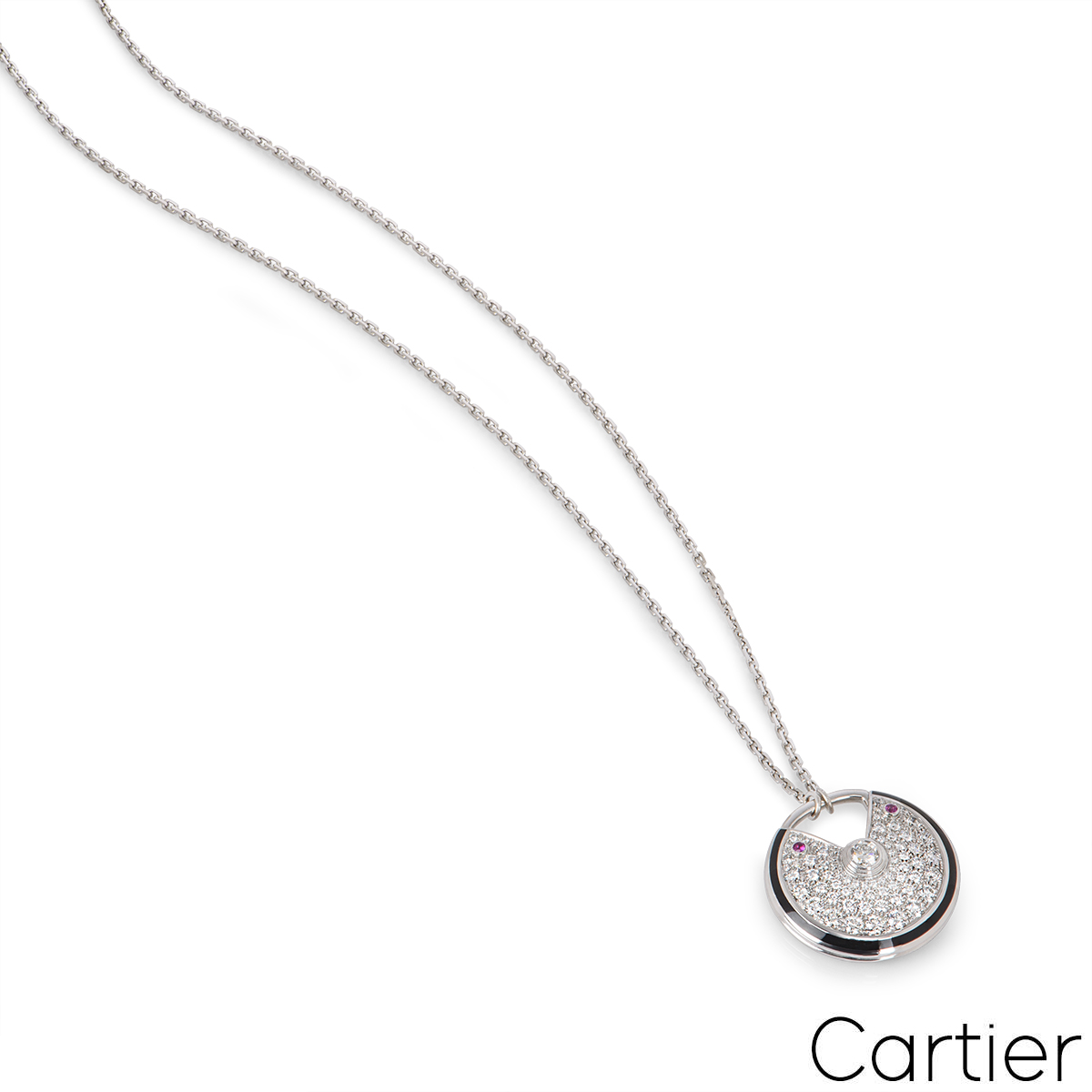 Cartier White Gold Diamond Amulette De Cartier Necklace